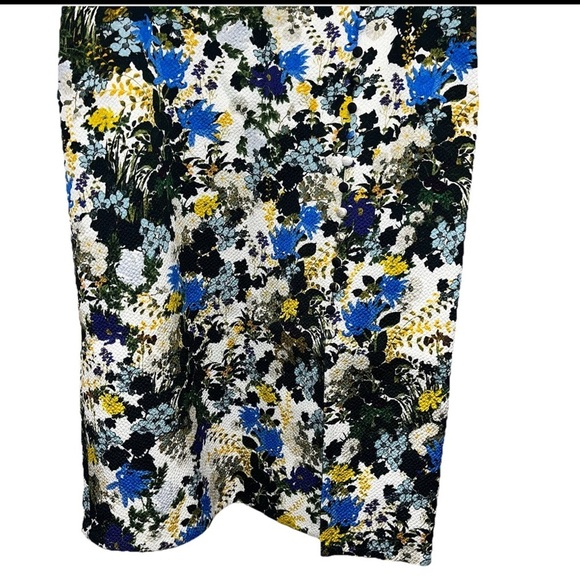 ERDEM Jyoti Midi Dress Floral Jacquard White Blue Green Purple Sz 8 Wedding NWT - Picture 7 of 14